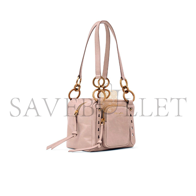 PRADA DANGLE LEATHER TOP-HANDLE MINI-BAGPOWDER PINK  (14.5*14*13.5cm)